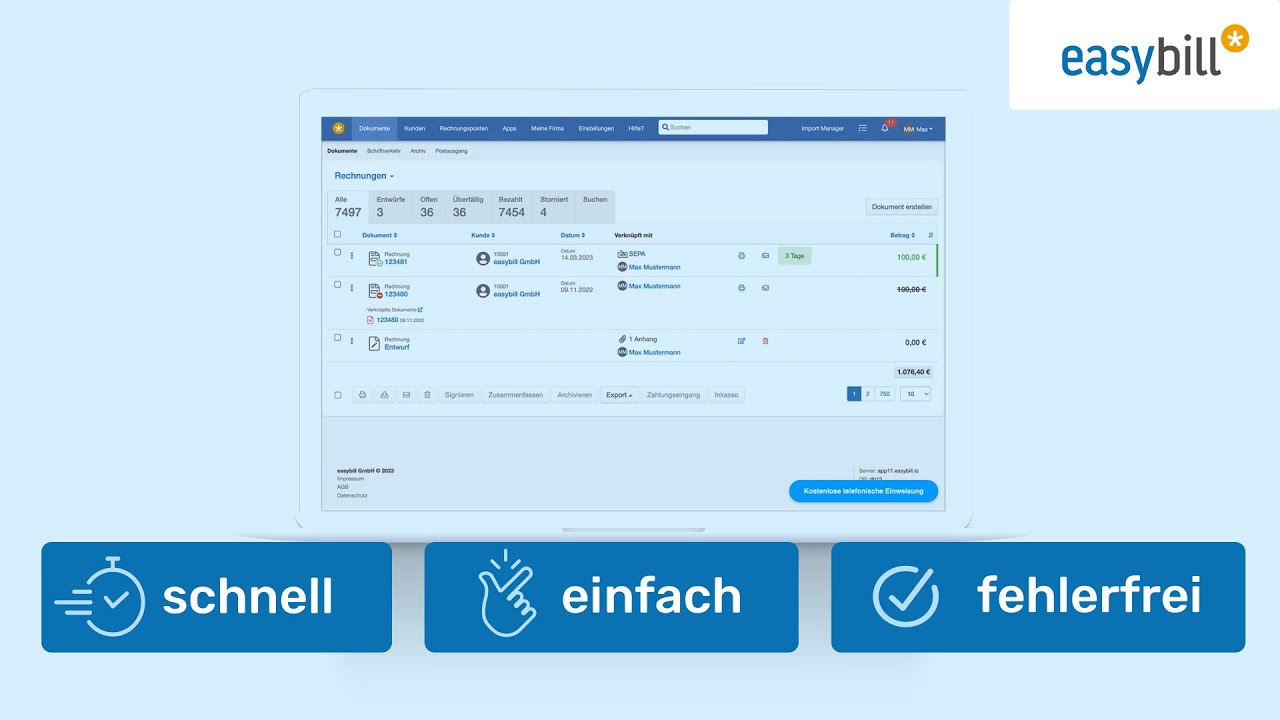 easybill - Rechnungen einfach, schnell und fehlerfrei erstellen